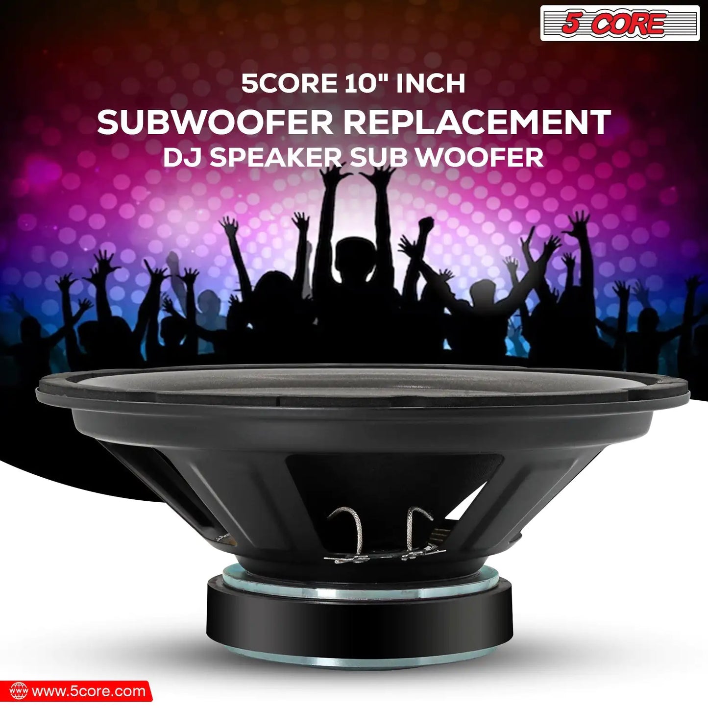 5Core 10 inch Subwoofer Speaker 600W Peak 8Ohm Car Replacement Sub Woofers