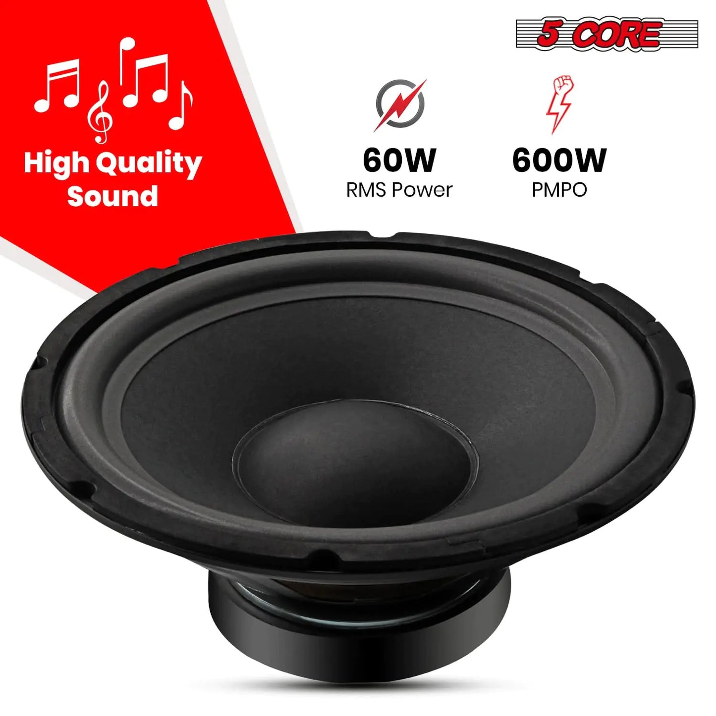 5Core 10 inch Subwoofer Speaker 600W Peak 8Ohm PA DJ Replacement Sub Woofers