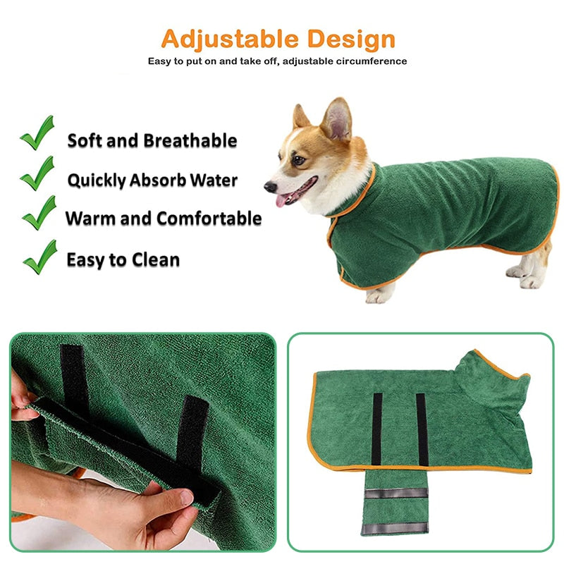 Dogs Bathrobe Towel Bath